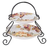 Certified International Tuscan Breeze 9 in. 2-Tier Ceramic Server thumbnail 1