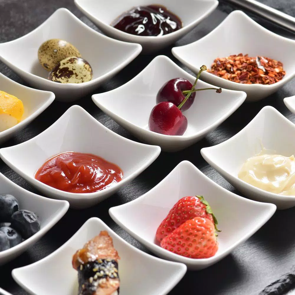 MALACASA 3 in. White Ceramic Ramekins Set of 12 - Porcelain Souffle Dishes and Serving Bowls