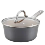Ayesha Curry Home Collection 2 Qt. Hard Anodized Nonstick Aluminum Saucepan with Glass Lid, Basil Green thumbnail 1