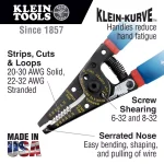 Klein Tools Klein-Kurve 7-1/8 in. Wire Stripper and Cutter for 20-30 AWG Solid & 22-32 AWG Stranded Wire thumbnail 2