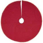 VHC Brands 21 in. Gretchen Cherry Red and Creme Check Farmhouse Christmas Mini Tree Skirt thumbnail 2