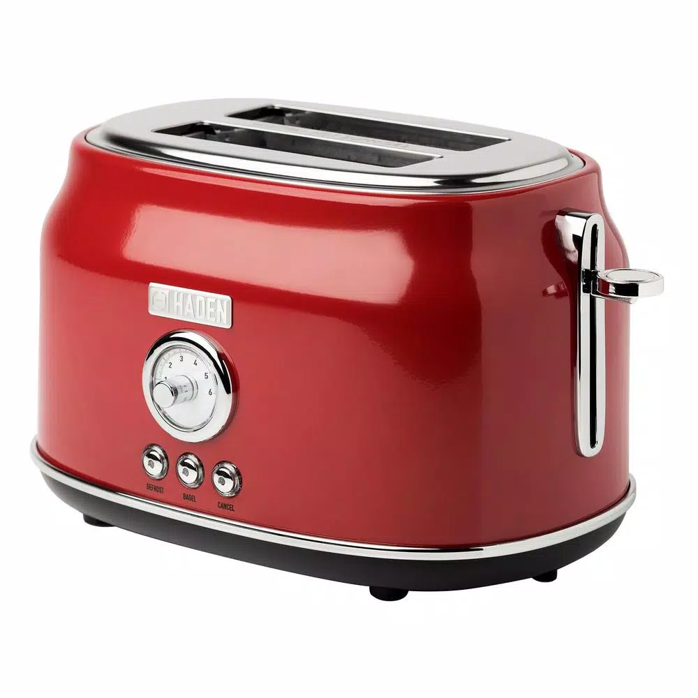 Haden Dorset 1500W 2-Slice Wide Slot Retro Toaster - Red