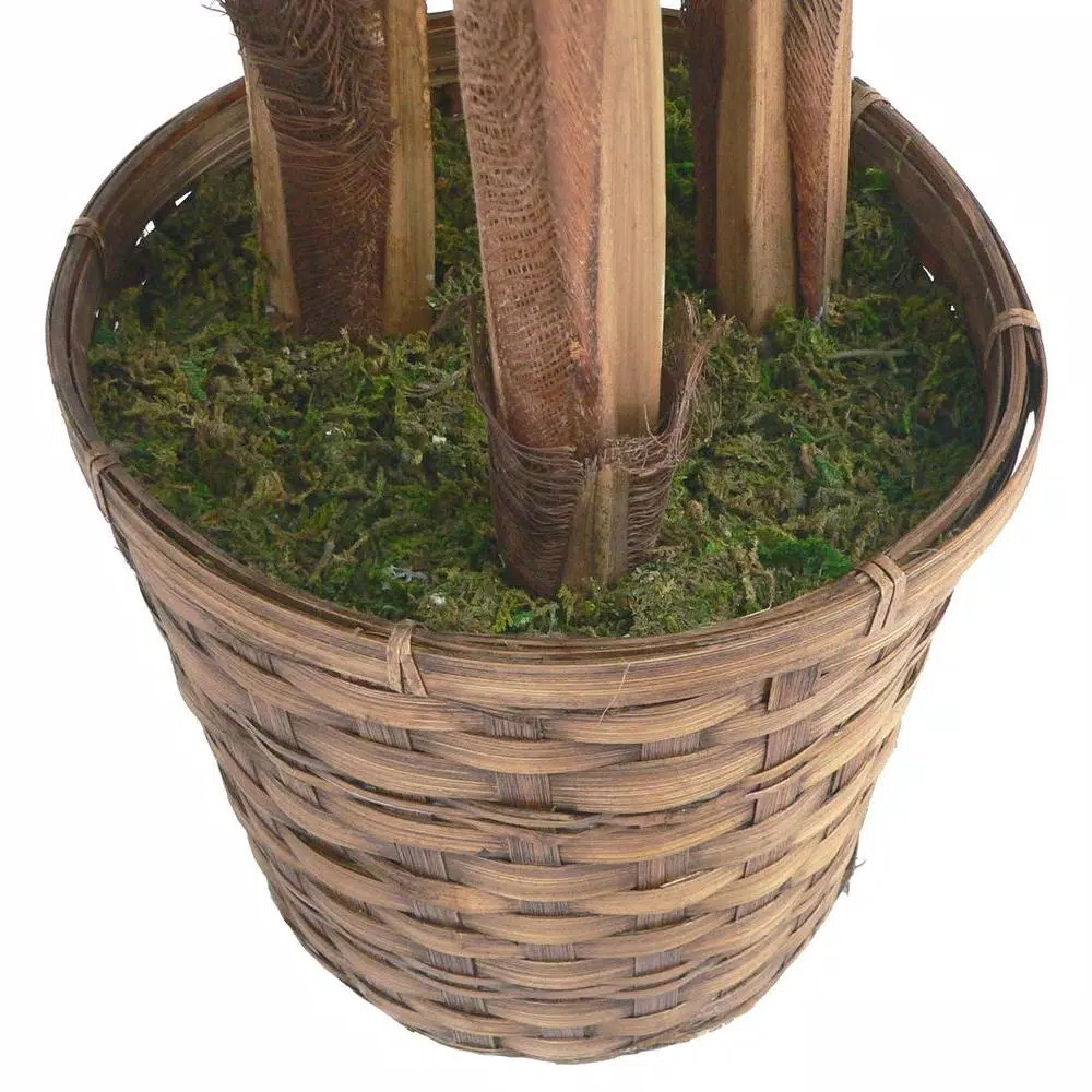 VINTAGE HOME 60 in. Artificial Palm Tree with Bamboo Wicker Planter (Set of 2)