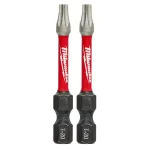 Milwaukee SHOCKWAVE T20 Torx 2 in. High Speed Steel Impact Power Bits (2-Piece) thumbnail 1