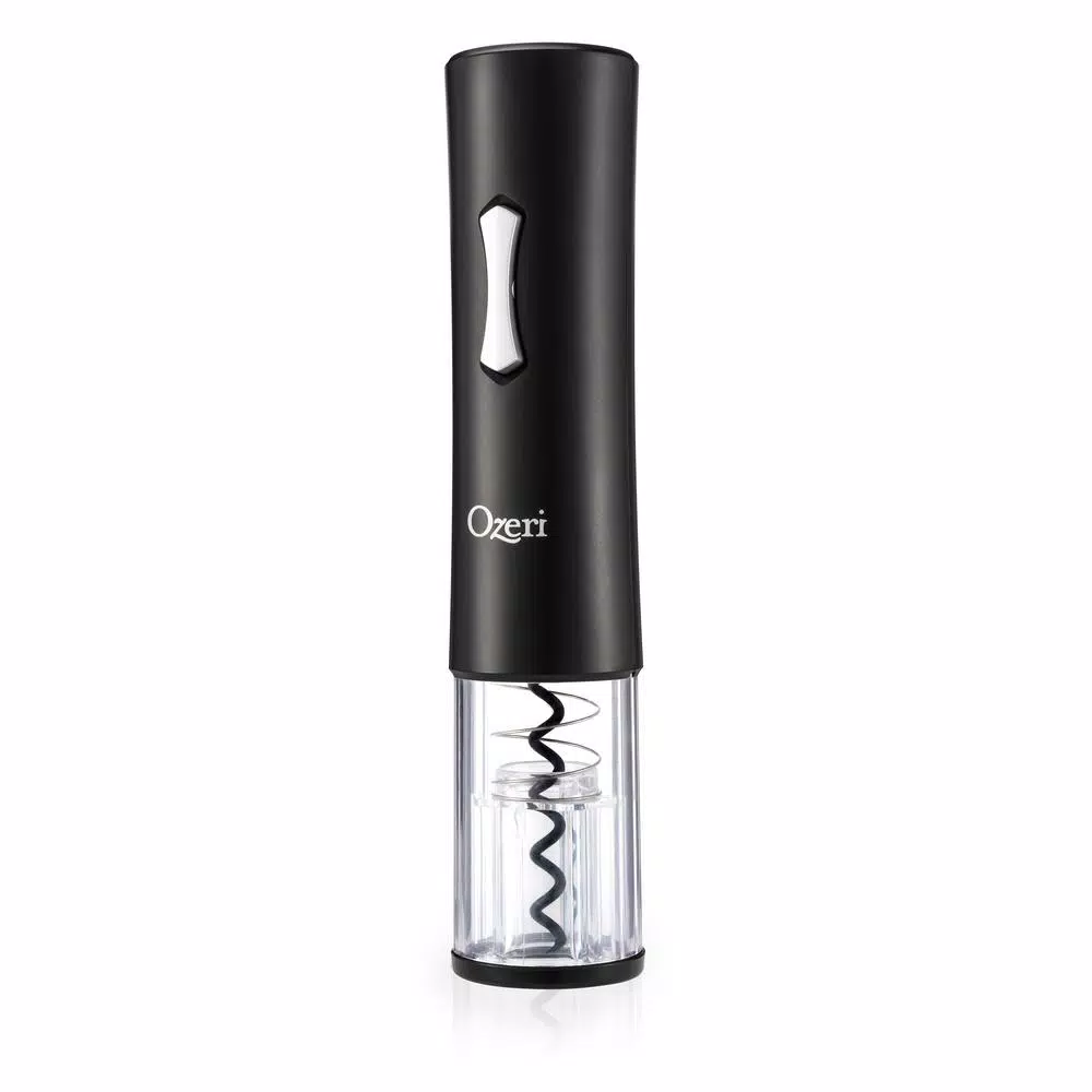 Ozeri Gusto Electric Wine Opener, Cordless Battery Operated Corkscrew with Integrated Foil Cutter