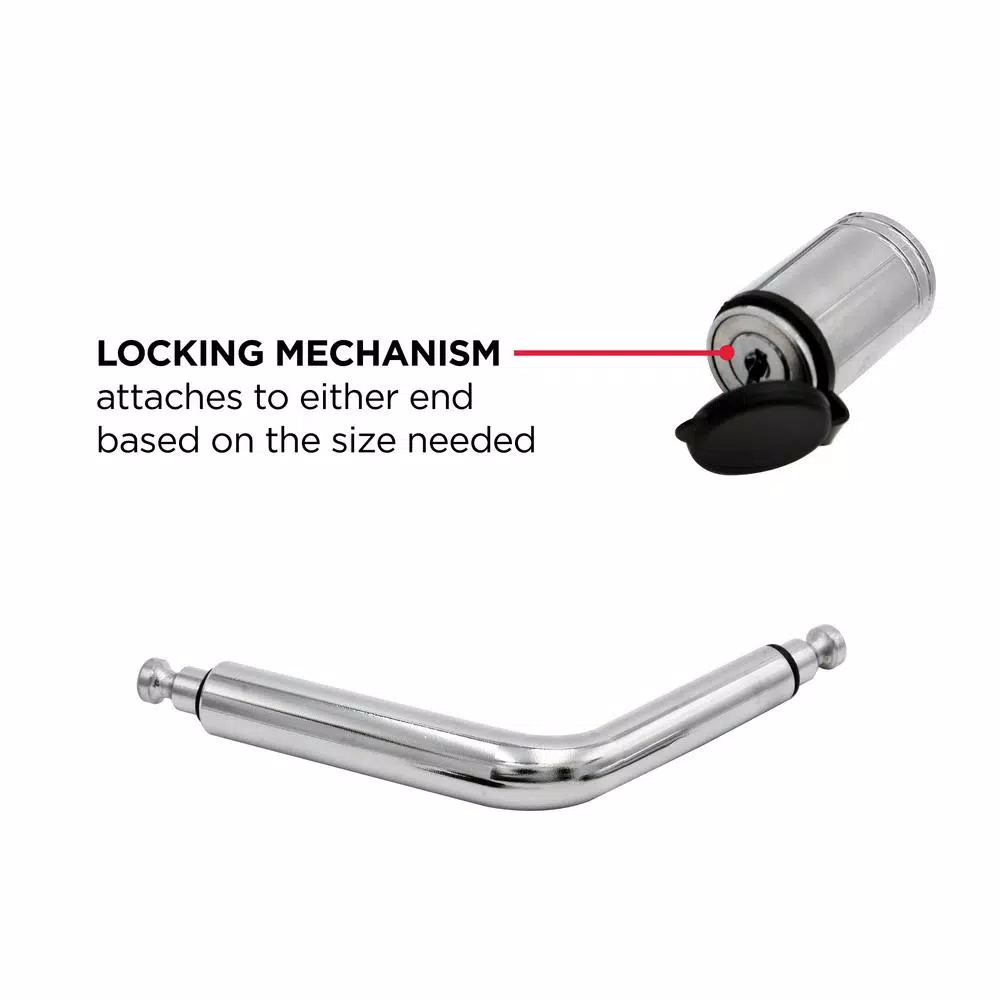 TowSmart Boomerang Locking Hitch Pin - Reversible 1/2 in. and 5/8 in. Dual Diameter Design