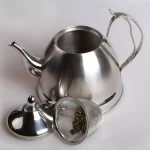Creative Home Nobili-Tea 8-Cup Brushed Stainless Steel Tea Kettle with Removable Infuser Basket thumbnail 3