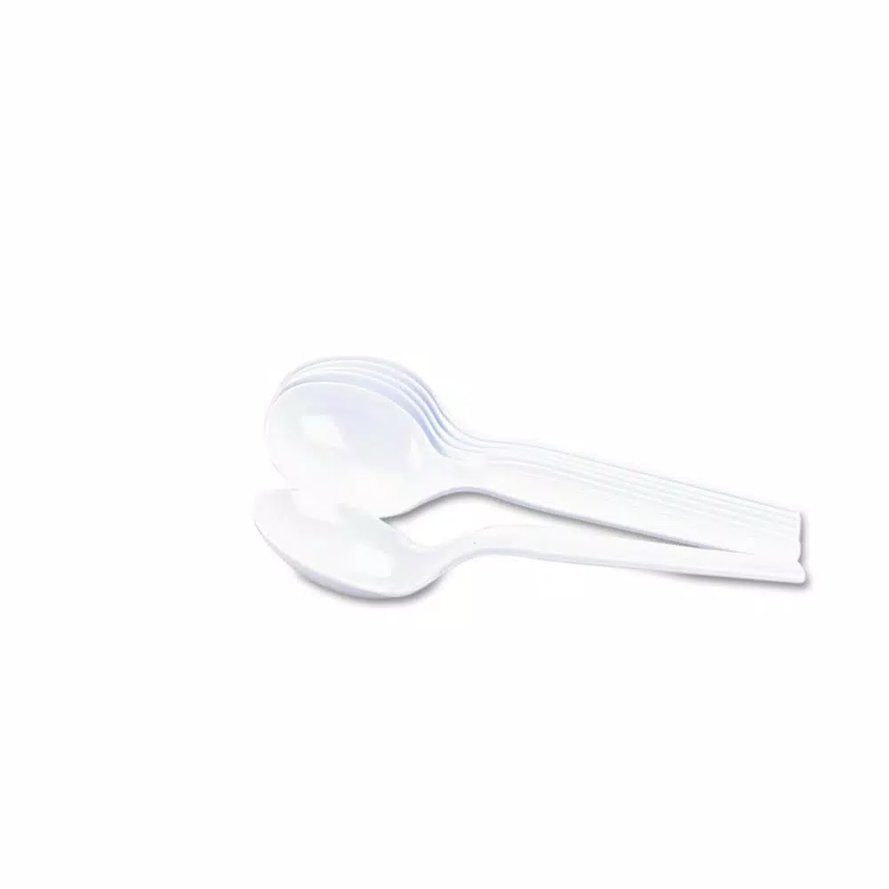 DIXIE White Polystyrene Soup Spoons, Heavy Mediumweight, 1000 Count Case