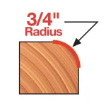 Diablo 3/4 in. Carbide and Titanium Rounding-Over Router Bit, 1/2 in. Shank thumbnail 2