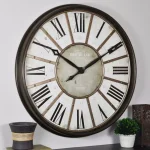 FirsTime 29 in. Roman Oil Rubbed Bronze Wall Clock, Oversized Industrial Style thumbnail 1