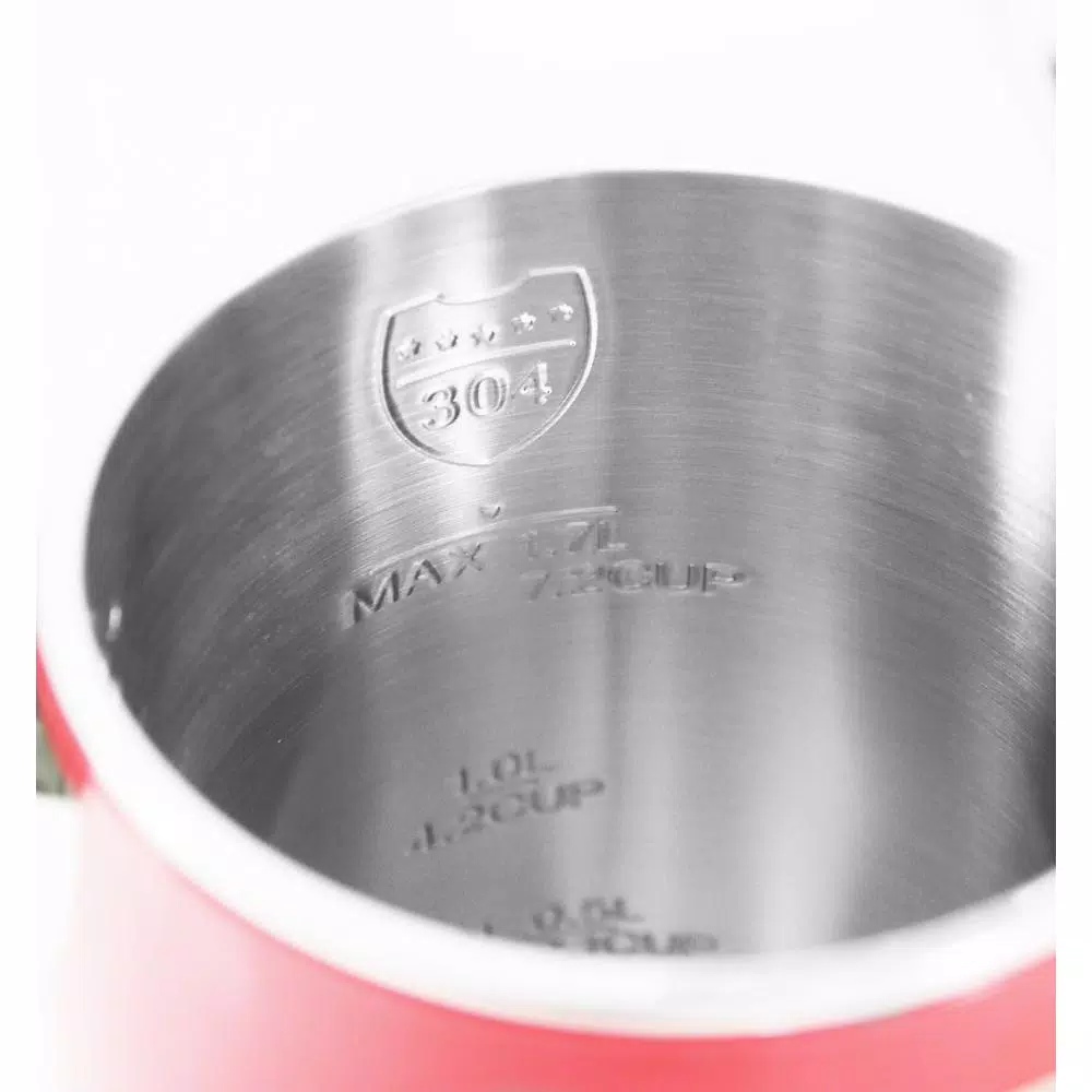 Americana 1.7L Red Cool Touch Stainless Steel Electric Kettle with Temperature Gauge