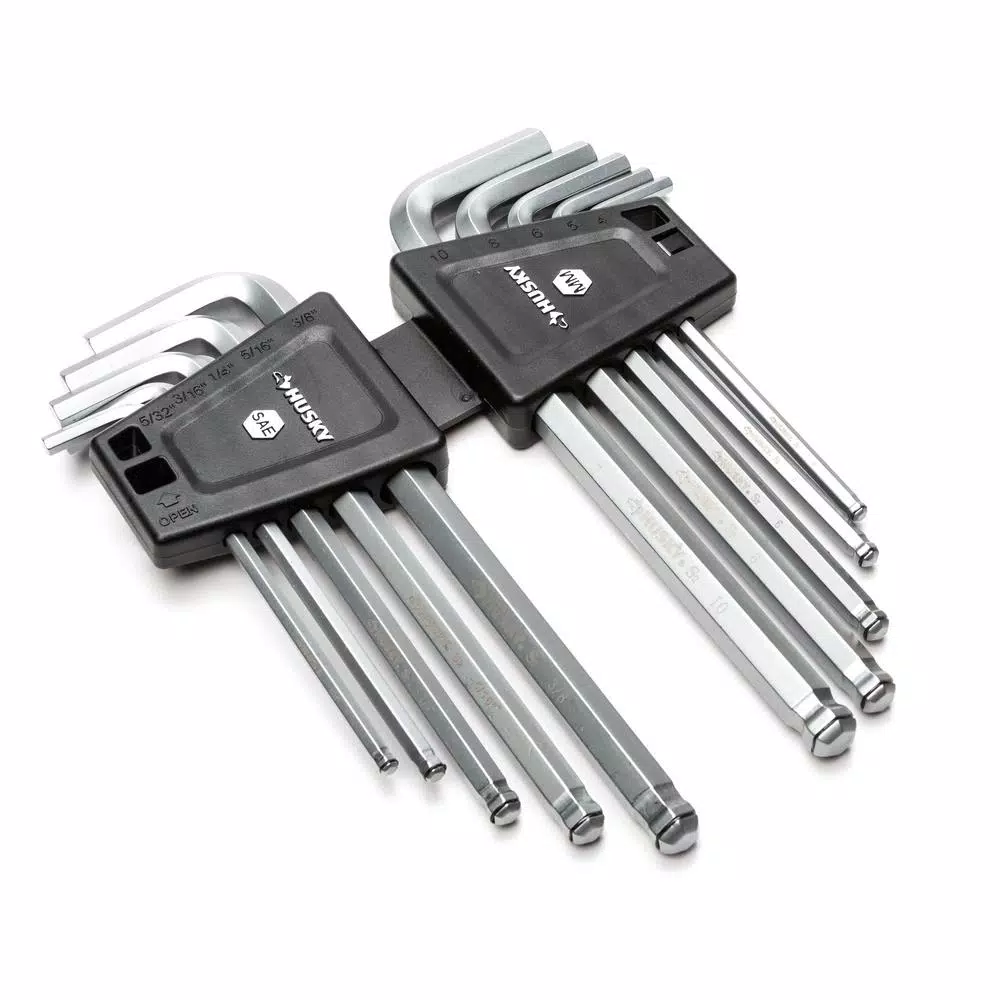 Husky 10-Piece Compression Ring Hex Key Set, Metric and SAE