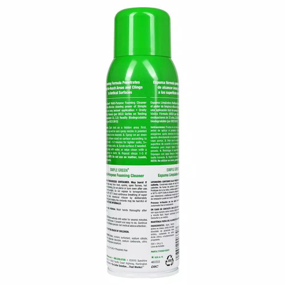 Simple Green Multi-Purpose Foaming Cleaner Aerosol, 20 oz (Case of 12)