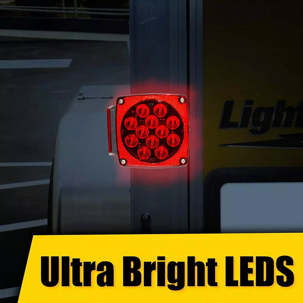 MaxxHaul 12V All LED Submersible Trailer Light Kit for Trailers Under 80 in.