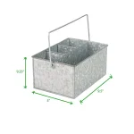 Mind Reader Silver Galvanized Steel Utensil Caddy - 3 Compartment Flatware & Condiment Organizer thumbnail 6