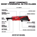Milwaukee M12 12V Lithium-Ion Cordless 3/8 in. Ratchet and Oscillating Multi-Tool Combo Kit thumbnail 11