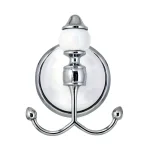 MODONA ARORA Double Robe and Towel Hook - White Porcelain and Polished Chrome thumbnail 2