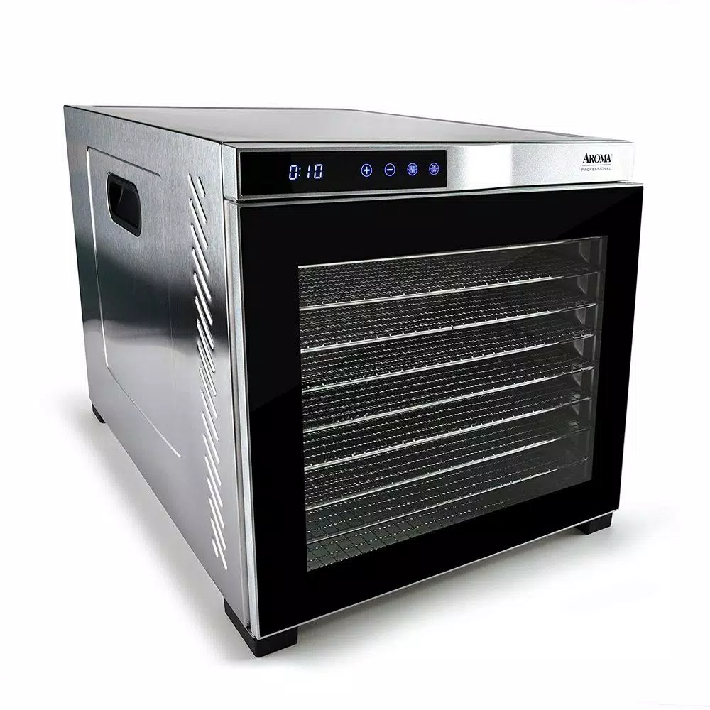 Aroma Professional 10-Tray Digital Food Dehydrator with Glass Door and Stainless Steel Trays