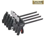Husky 6 in. Medium Duty Trigger Clamps, 4-Piece Set with Expandable Design thumbnail 1