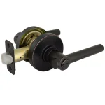 Defiant Highland Aged Bronze Privacy Door Lever with Round Rose thumbnail 6