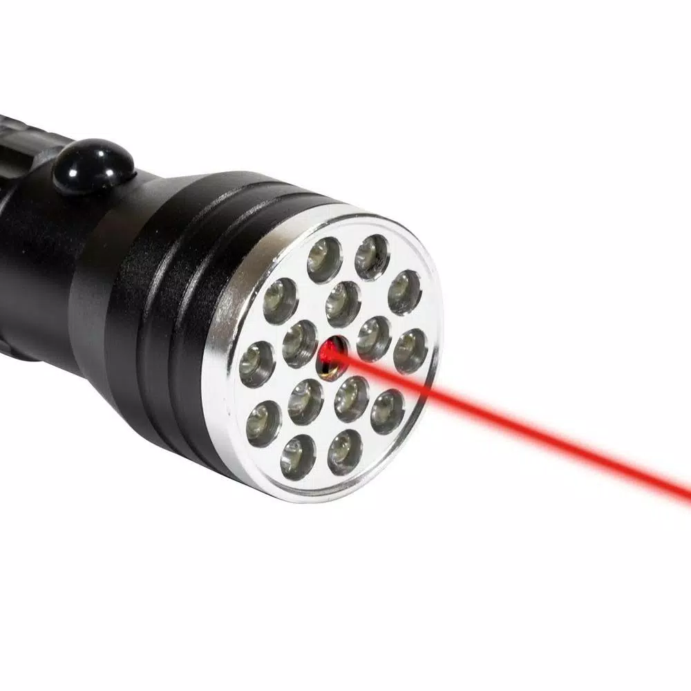 Dorcy 3-in-1 LED Flashlight with UV Blacklight and Red Laser Pointer, Black