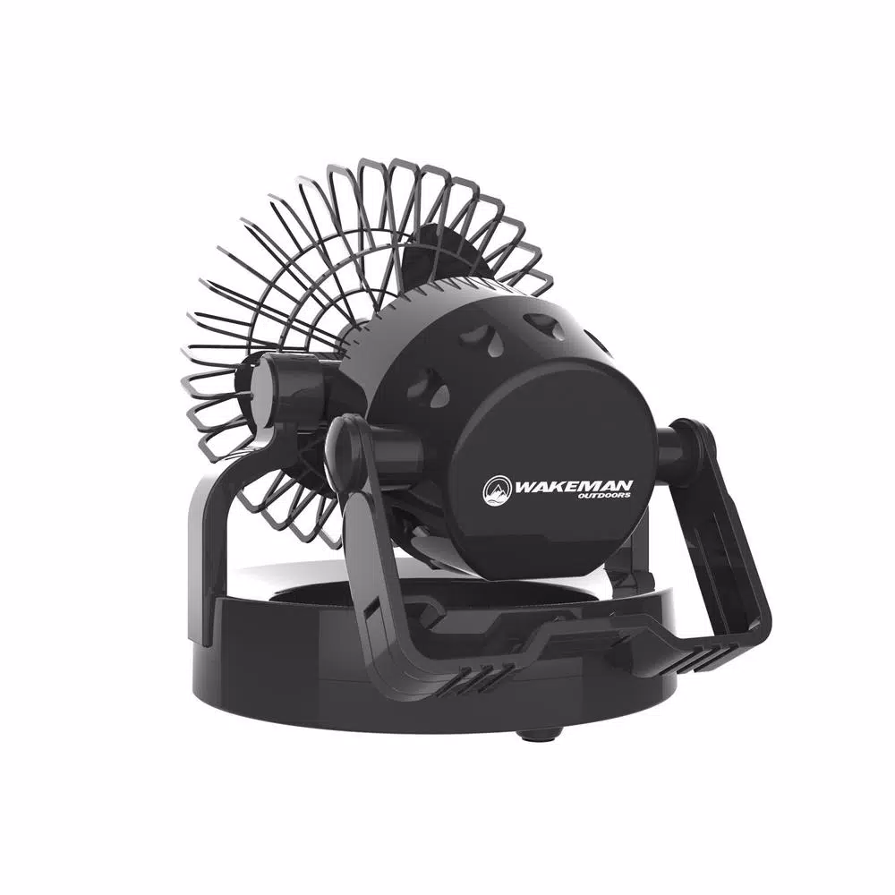 Wakeman Outdoors 2-in-1 LED Camping Lantern and Ceiling Fan, Black