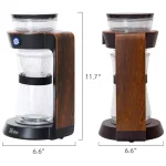 TRIBEST Shine Automatic Pour Over Coffee Machine with 2-Cup Double Wall Glass Carafe, Black with Wood Finish thumbnail 4