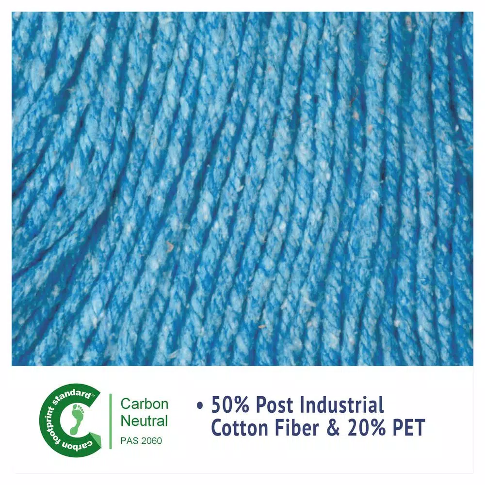 Boardwalk Super Loop Medium Wet Mop Head, 4-Ply Cotton/Synthetic Yarn, Blue, 12/Carton
