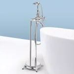 AKDY 3-Handle Freestanding Claw Foot Tub Filler with Telephone Hand Shower, Chrome thumbnail 9