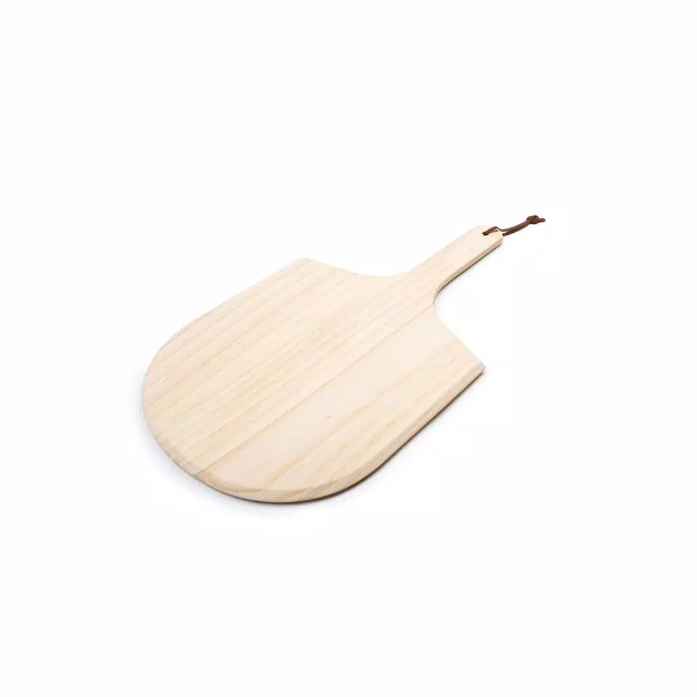 Fox Run Hardwood Pizza Paddle with Tapered Edge and Leather Hanging Loop