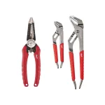 Milwaukee 3-Piece Electrician Pliers Set: 6-in-1 Wire Strippers & Straight-Jaw Ream/Punch Pliers thumbnail 1