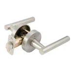 Design House Eastport Satin Nickel Privacy Lever Door Handle for Bed/Bath thumbnail 1