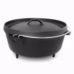 ExcelSteel 6 Qt. Round Cast Iron Dutch Oven with Lid - Black thumbnail 1