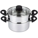 Mockins 3-Piece Stainless Steel Steamer Pot Set with 3 Qt. Saucepot and 2 Qt. Steamer Insert thumbnail 1