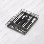 Spectrum Vintage Industrial Gray Steel 5-Compartment Silverware Drawer Organizer Tray thumbnail 5