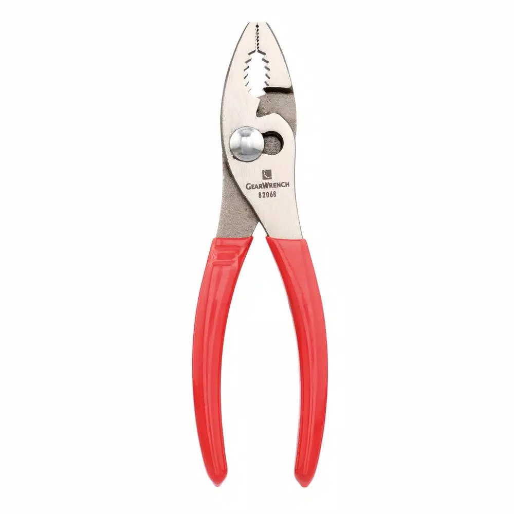 GEARWRENCH 6.5 in. Slip Joint Pliers with Shear-Style Wire Cutter and Dipped Grips