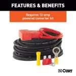CURT 3-to-2-Wire Powered Taillight Converter, 4-Way Flat Output thumbnail 4