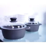 Berndes Tradition 7.5 Qt. Round Cast Aluminum Nonstick Dutch Oven with Glass Lid, Gray thumbnail 3