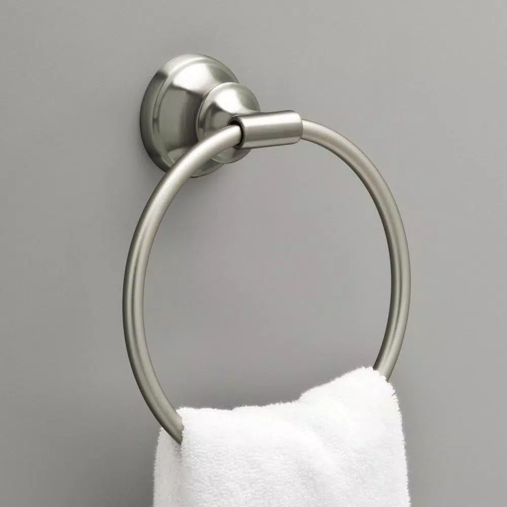 Delta Starmount Brushed Nickel Towel Ring with SpotShield Technology