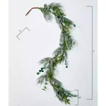 Worth Imports 5 ft. Mixed Pine and Eucalyptus Garland with Mini Pinecones thumbnail 2