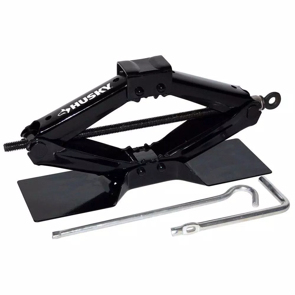 Husky 1-1/2 Ton Scissor Jack, 3000 lb. Capacity, Emergency Roadside Assistance Tool
