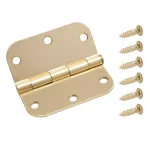 Everbilt 3 in. Satin Brass Steel Butt Door Hinge with 5/8 in. Radius thumbnail 1