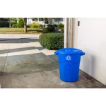 United Solutions 32 Gal. Blue Outdoor Recycling Bin with Snap Fit Lid thumbnail 5