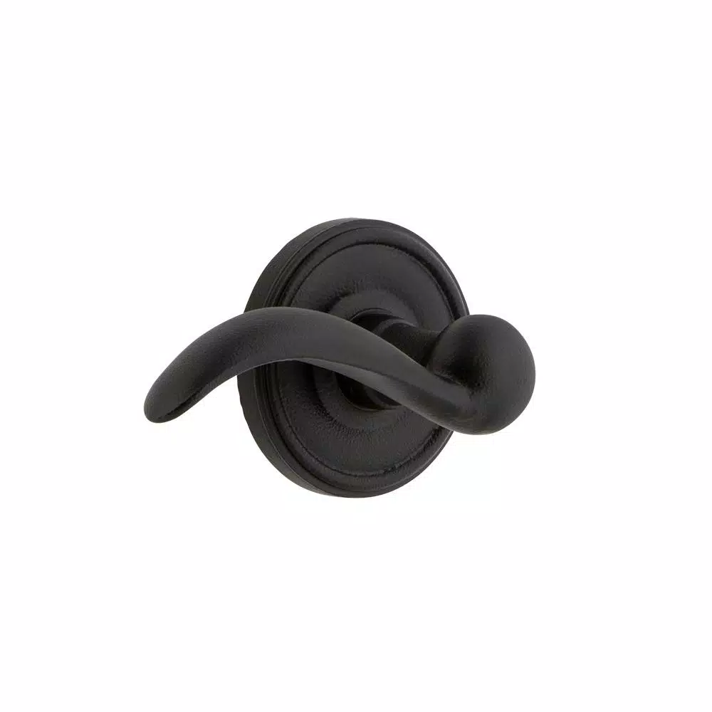 Unbranded Loch Rosette Double Dummy Door Lever with Tine Lever in Black Iron