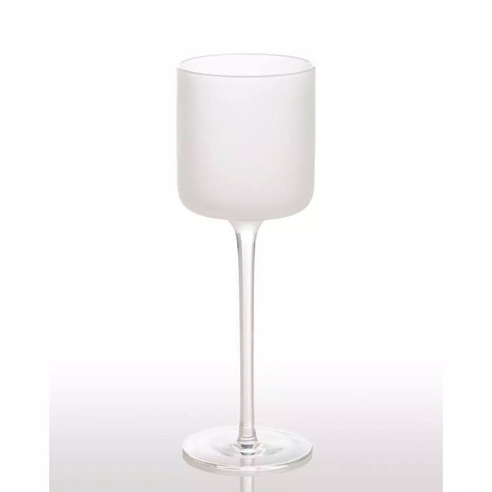 Abigails White Night Frosted Wine Glass Set, 4-Piece Matte Glassware Collection