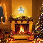 Alpine Corporation 19 in. LED Christmas 3D Hanging Star Ornament, White thumbnail 8