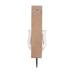 LITTON LANE 21 in. New Traditional Silver Flared Top Hurricane Candle Sconce with Walnut Frame thumbnail 3