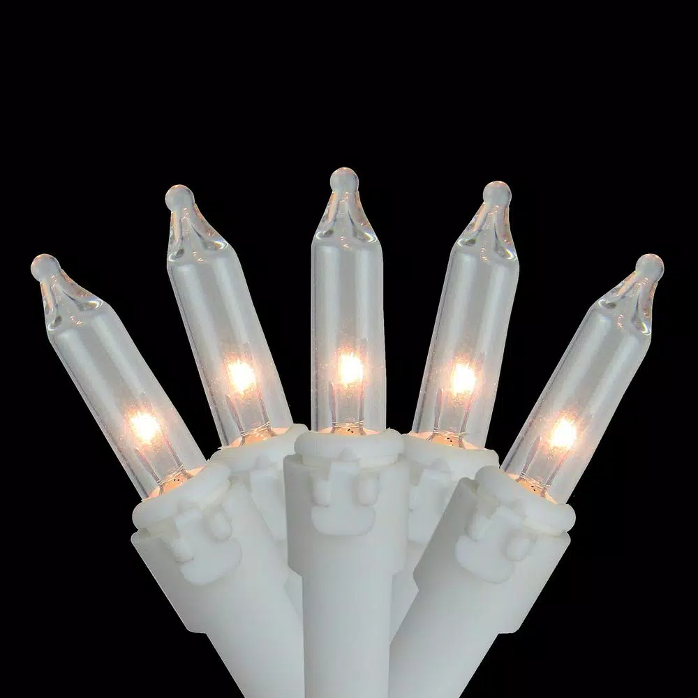 Northlight 300 Clear Mini Incandescent Icicle Christmas Lights with White Wire, 13.5 ft.