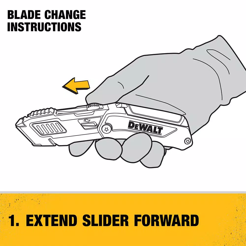 DEWALT DWHT10296 Folding Retractable Utility Knife with Blade Storage