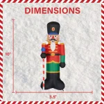 Fraser Hill Farm 10 ft. Nutcracker Christmas Inflatable with White Lights thumbnail 3